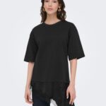 JDYALMA OVERSIZED T-SHIRT, Μαύρο — Εφαρμογή σε μοντέλο
