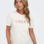 JDYSELMA T-SHIRT, Λευκό — Εφαρμογή σε μοντέλο