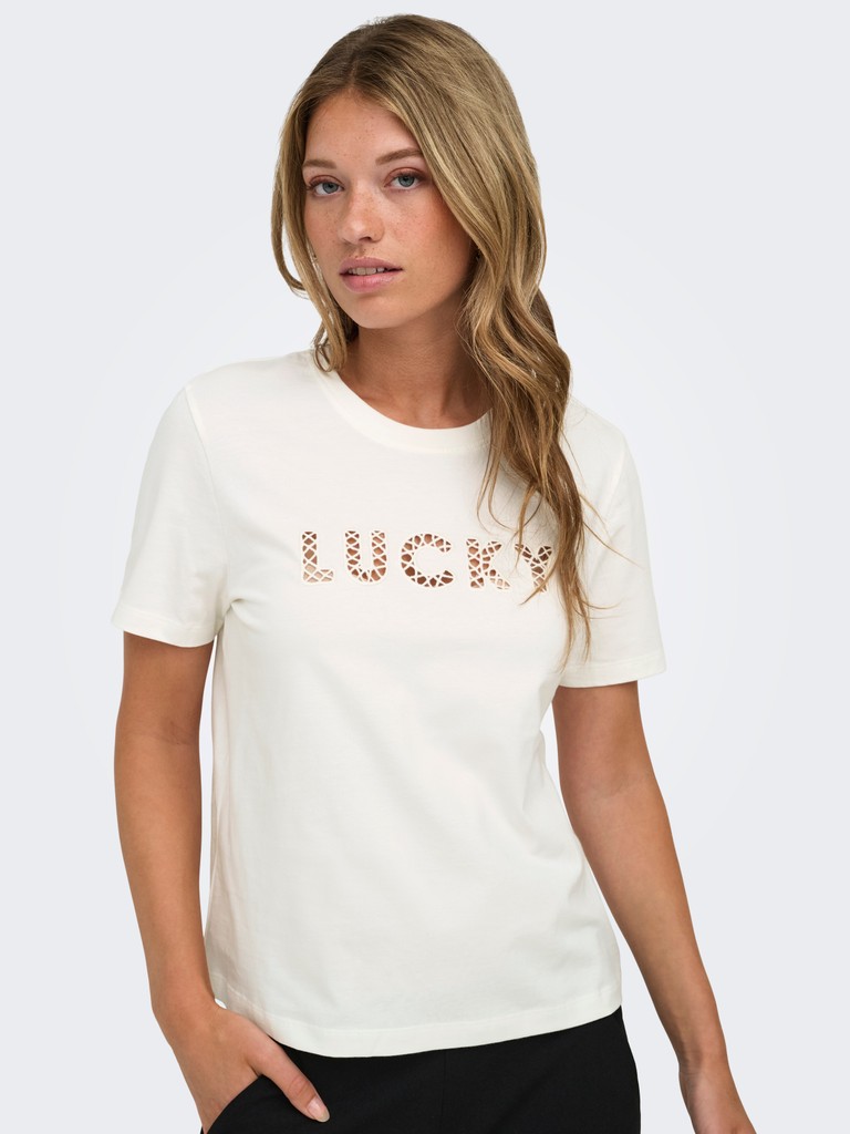 JDYSELMA T-SHIRT, Λευκό — Εφαρμογή σε μοντέλο