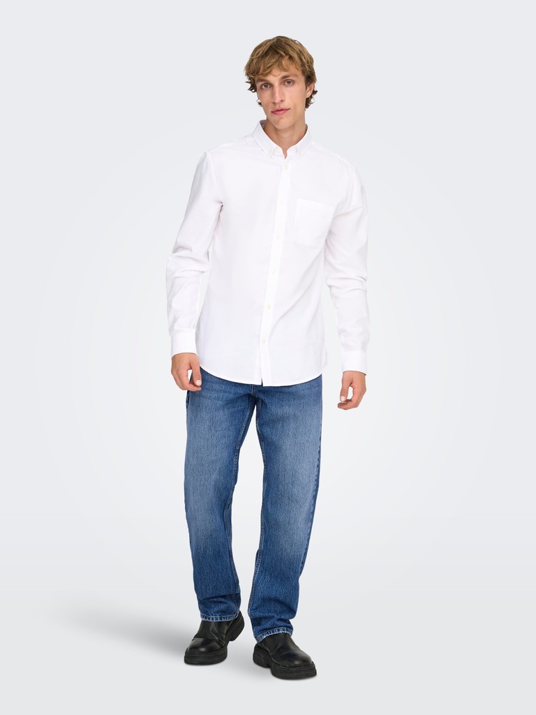 ONSEDGE STRAIGHT JEAN, Medium Blue Denim — Ολόσωμη μπροστινή όψη σε μοντέλο