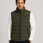Frank Tailor JP-111 αμάνικο μπουφάν σε χακί — μπροστινή όψη